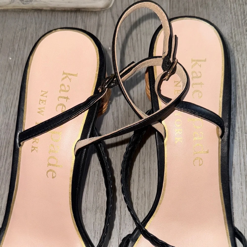 Kate Spade Black Braided Strap Sandals